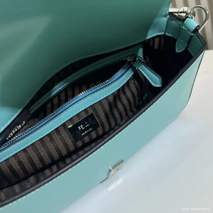 Affordable Leather Blue Bag Baguette Smooth Tiffany Medium In Fendi 0616